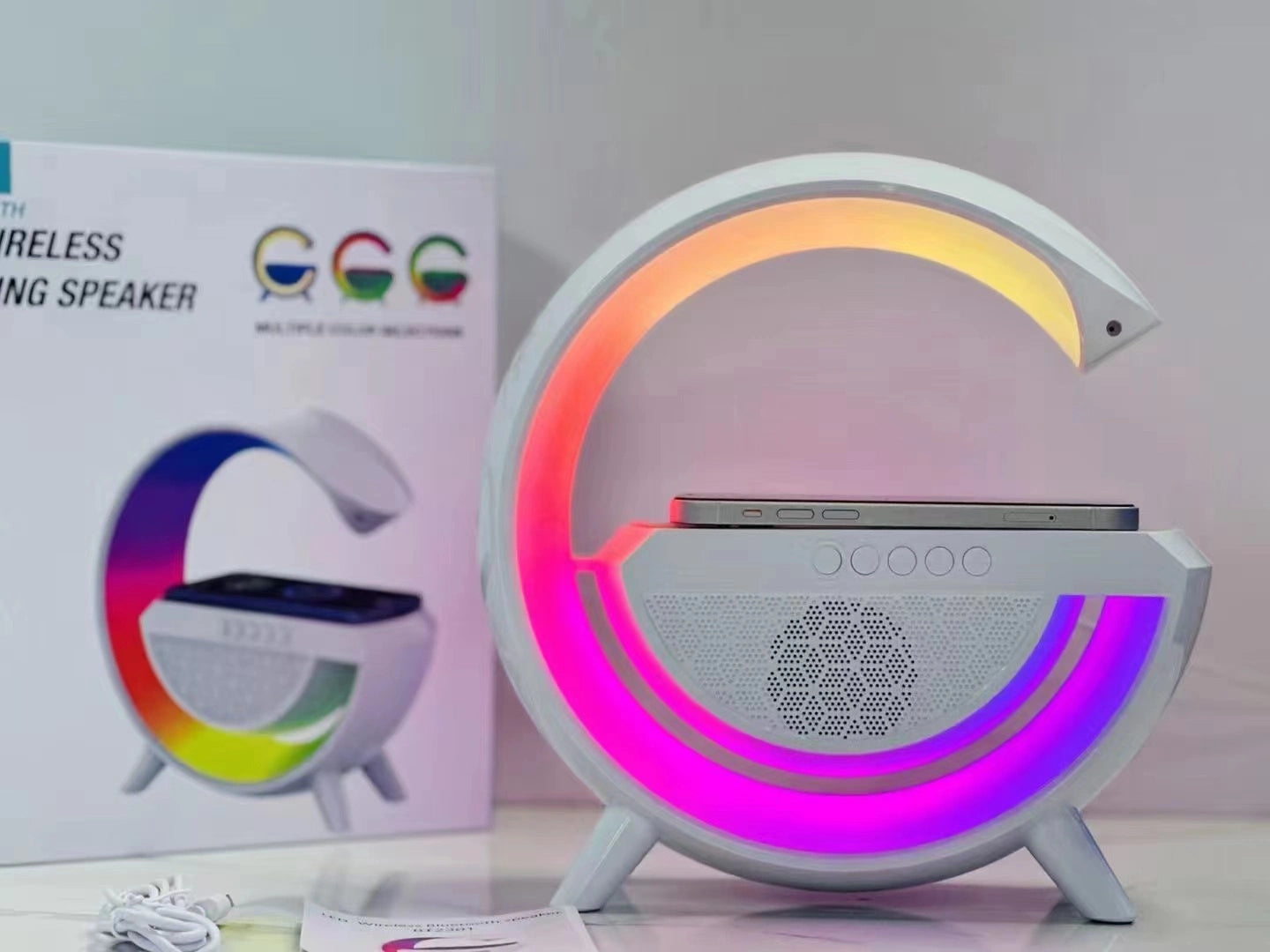 🔊 LED Wireless Bluetooth Charger Speaker Model BT2301  مكبر صوت بلوتوث لاسلكي مع شاحن