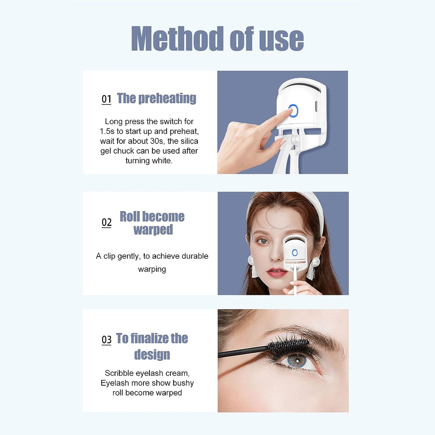 Electric Eyelash Curler Heated مجعد الرموش الكهربائي الساخن