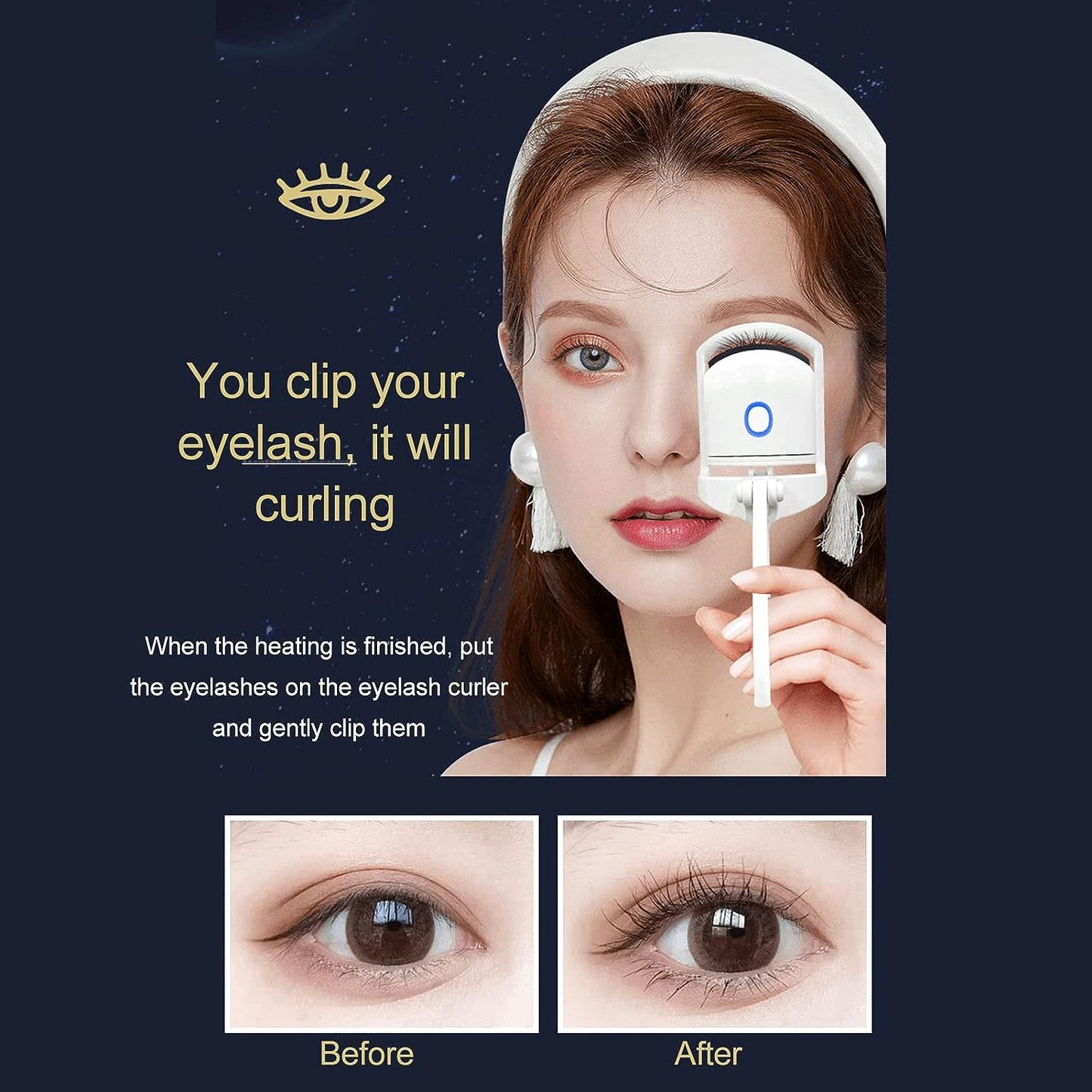 Electric Eyelash Curler Heated مجعد الرموش الكهربائي الساخن