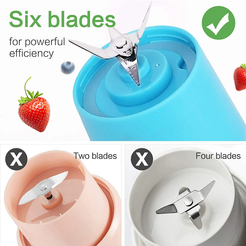 Rechargeable 6 blades Electric Juicer Blender خلاط عصير كهربائي قابل لإعادة الشحن بـ 6 شفرات